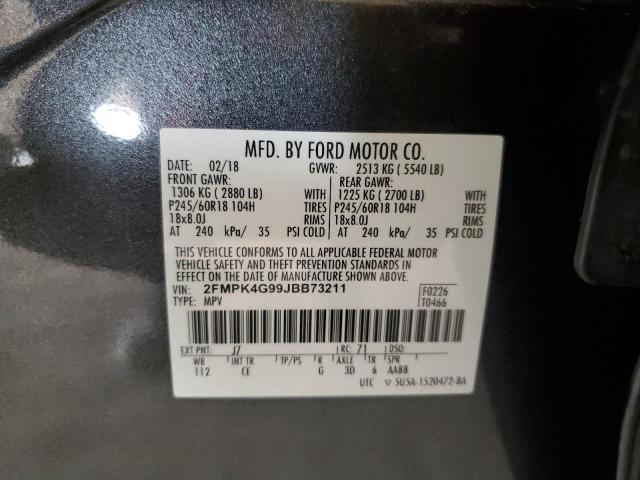 Photo 11 VIN: 2FMPK4G99JBB73211 - FORD EDGE SE 