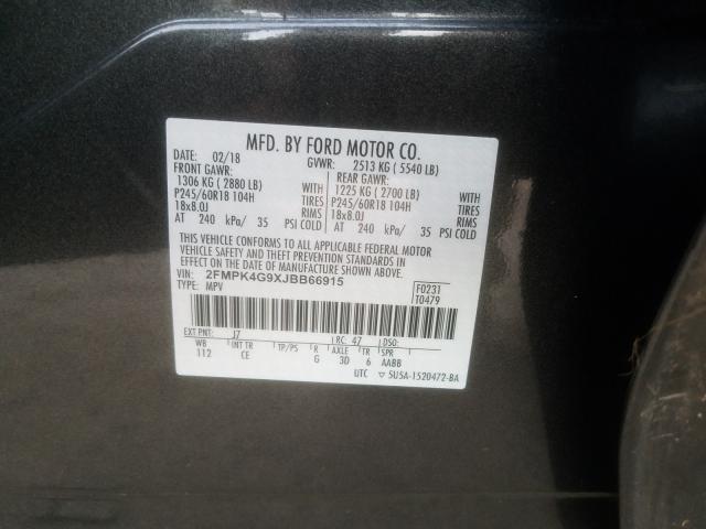 Photo 9 VIN: 2FMPK4G9XJBB66915 - FORD EDGE 