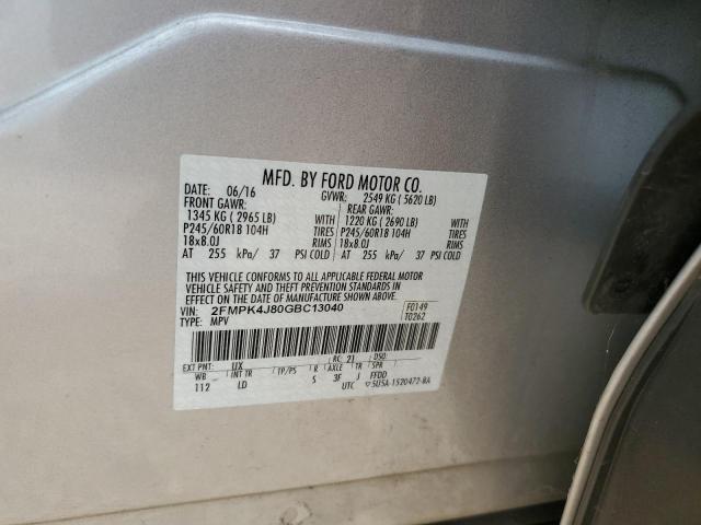 Photo 11 VIN: 2FMPK4J80GBC13040 - FORD EDGE SEL 