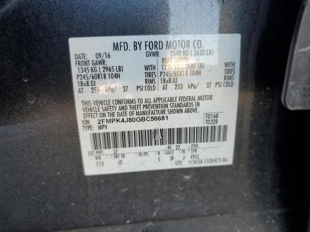 Photo 11 VIN: 2FMPK4J80GBC56681 - FORD EDGE 