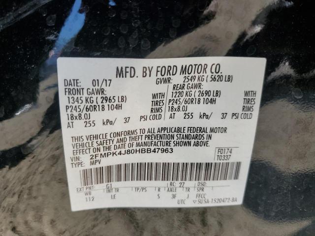 Photo 11 VIN: 2FMPK4J80HBB47963 - FORD EDGE SEL 