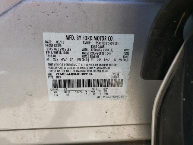 Photo 9 VIN: 2FMPK4J80JBB89104 - FORD EDGE SEL 