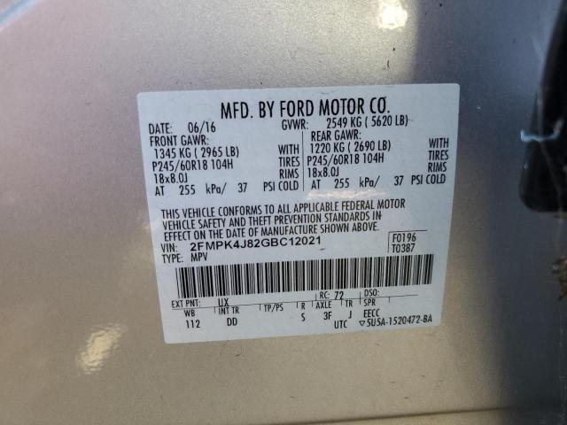 Photo 12 VIN: 2FMPK4J82GBC12021 - FORD EDGE SEL 