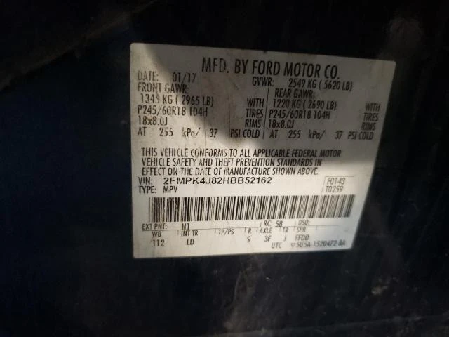 Photo 12 VIN: 2FMPK4J82HBB52162 - FORD EDGE SEL 