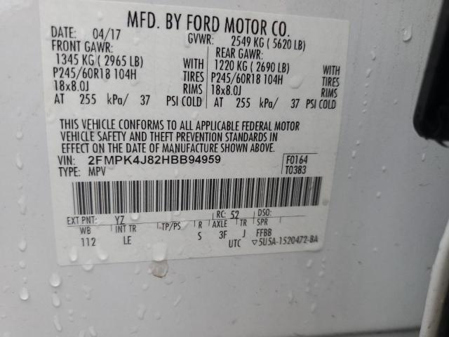 Photo 11 VIN: 2FMPK4J82HBB94959 - FORD EDGE SEL 