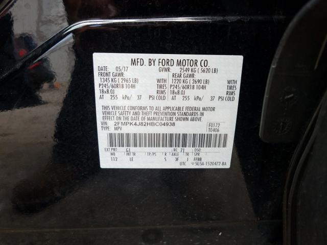 Photo 9 VIN: 2FMPK4J82HBC04938 - FORD EDGE 