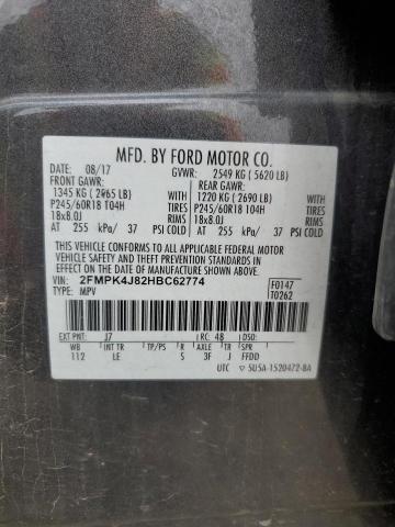 Photo 12 VIN: 2FMPK4J82HBC62774 - FORD EDGE SEL 