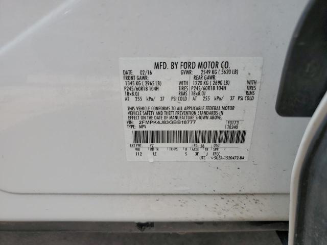 Photo 12 VIN: 2FMPK4J83GBB18777 - FORD EDGE 