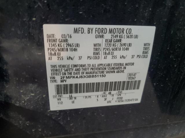 Photo 12 VIN: 2FMPK4J83GBB51150 - FORD EDGE SEL 