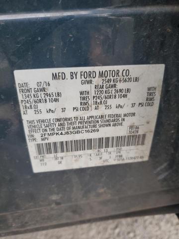 Photo 12 VIN: 2FMPK4J83GBC16269 - FORD EDGE SEL 