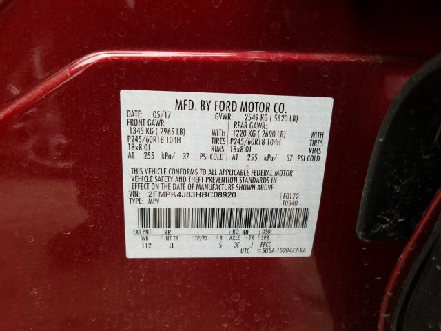 Photo 9 VIN: 2FMPK4J83HBC08920 - FORD EDGE 