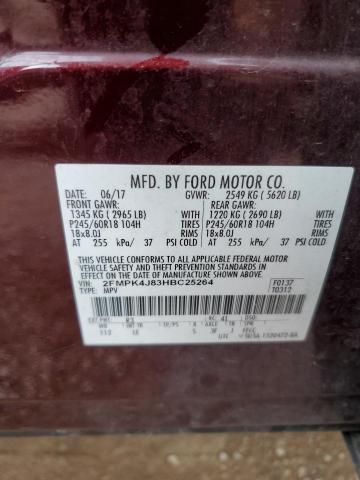 Photo 11 VIN: 2FMPK4J83HBC25264 - FORD EDGE SEL 