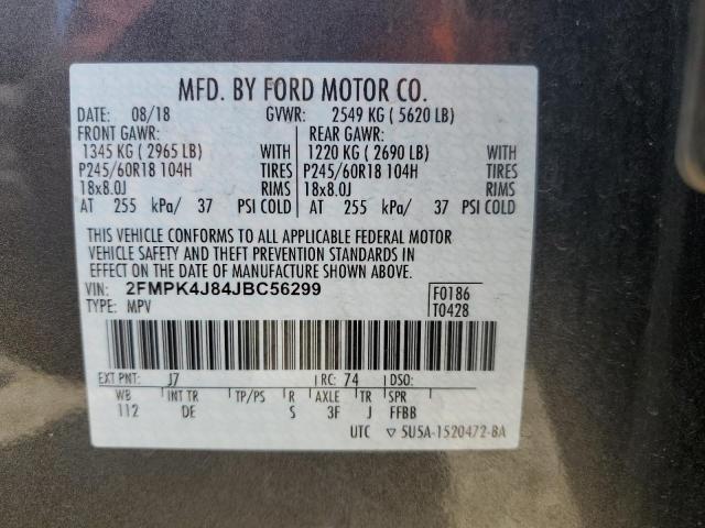 Photo 12 VIN: 2FMPK4J84JBC56299 - FORD EDGE 