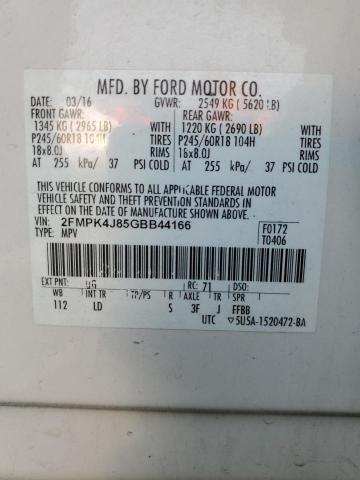 Photo 12 VIN: 2FMPK4J85GBB44166 - FORD EDGE SEL 