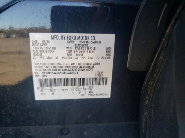 Photo 11 VIN: 2FMPK4J85GBC39004 - FORD EDGE SEL 