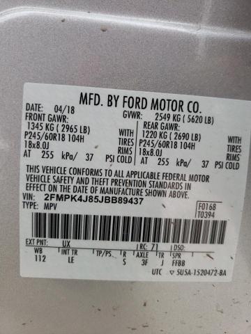 Photo 9 VIN: 2FMPK4J85JBB89437 - FORD EDGE SEL 