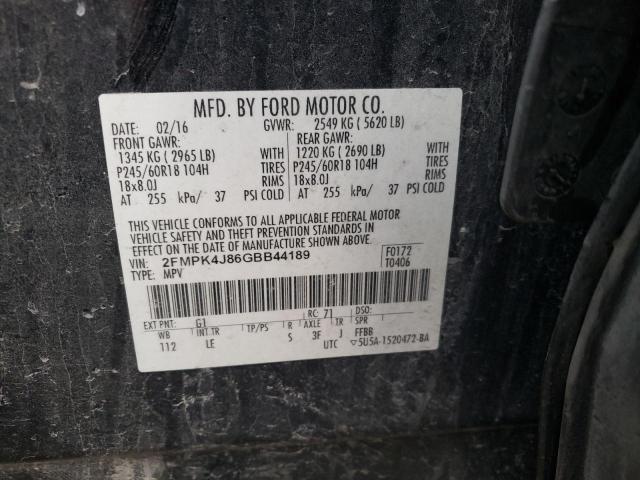 Photo 12 VIN: 2FMPK4J86GBB44189 - FORD EDGE SEL 