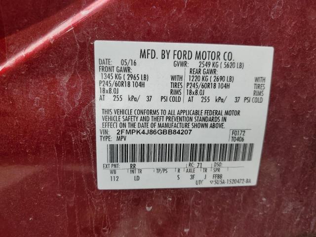 Photo 12 VIN: 2FMPK4J86GBB84207 - FORD EDGE 