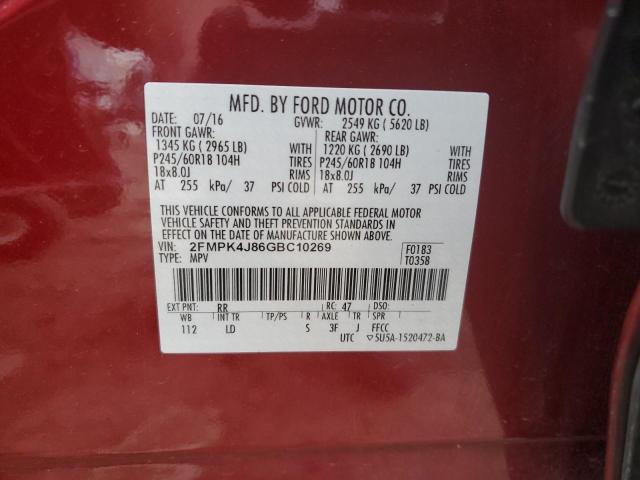 Photo 13 VIN: 2FMPK4J86GBC10269 - FORD EDGE SEL 