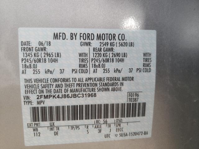 Photo 9 VIN: 2FMPK4J86JBC31968 - FORD EDGE 