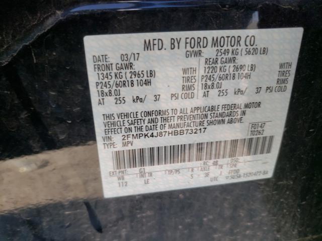 Photo 9 VIN: 2FMPK4J87HBB73217 - FORD EDGE 