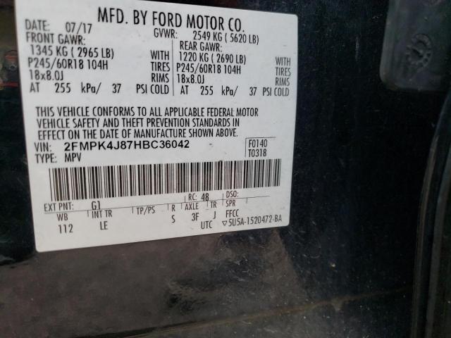 Photo 9 VIN: 2FMPK4J87HBC36042 - FORD EDGE SEL 