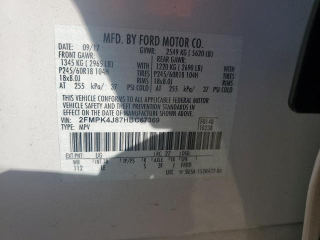 Photo 12 VIN: 2FMPK4J87HBC67369 - FORD EDGE SEL 