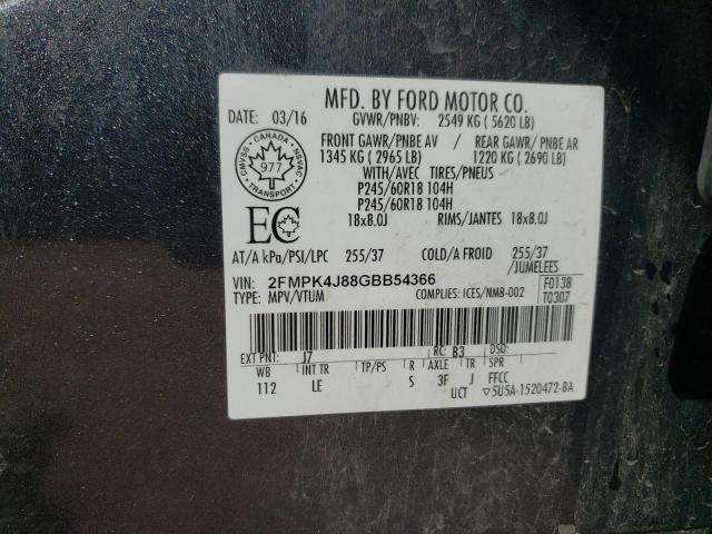 Photo 13 VIN: 2FMPK4J88GBB54366 - FORD EDGE SEL 