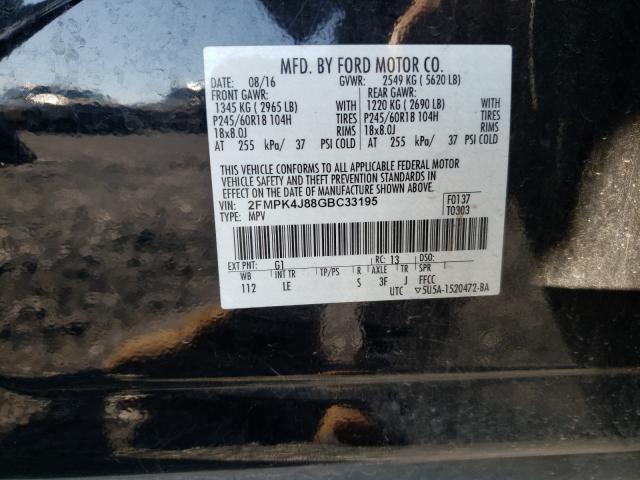 Photo 9 VIN: 2FMPK4J88GBC33195 - FORD EDGE 