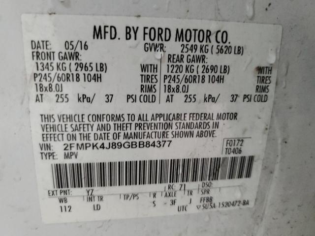 Photo 12 VIN: 2FMPK4J89GBB84377 - FORD EDGE 