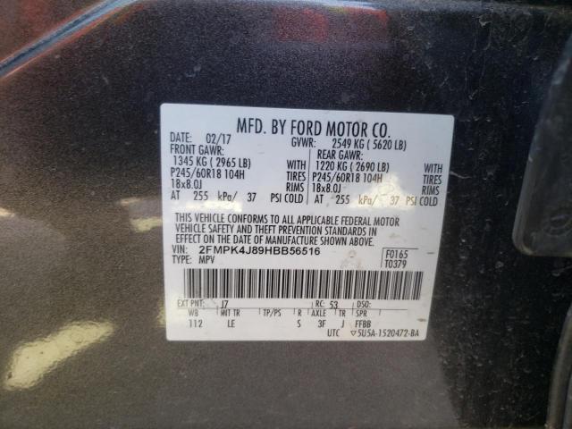 Photo 9 VIN: 2FMPK4J89HBB56516 - FORD EDGE SEL 