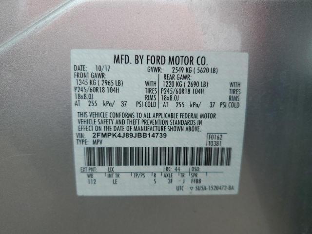 Photo 13 VIN: 2FMPK4J89JBB14739 - FORD EDGE SEL 