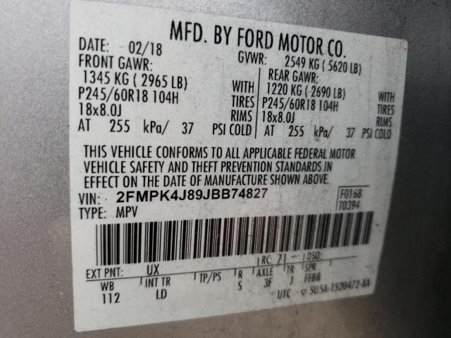 Photo 12 VIN: 2FMPK4J89JBB74827 - FORD EDGE 