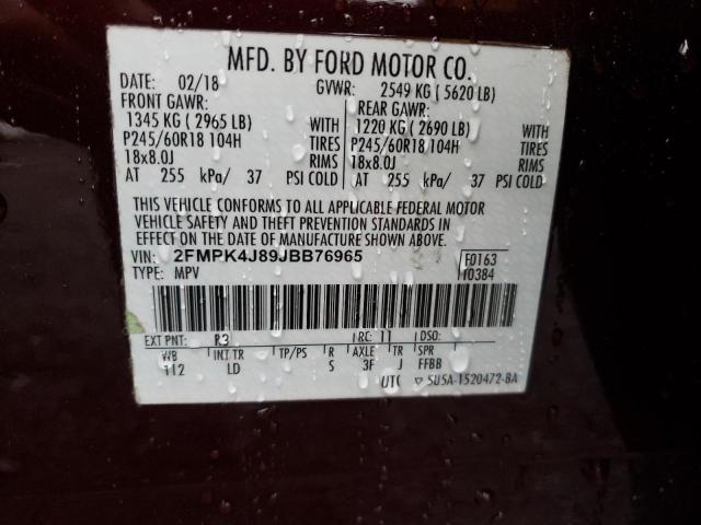 Photo 12 VIN: 2FMPK4J89JBB76965 - FORD EDGE SEL 