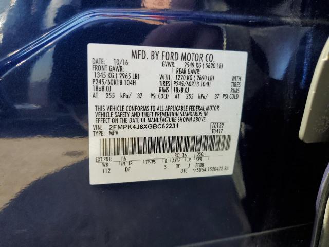 Photo 12 VIN: 2FMPK4J8XGBC62231 - FORD EDGE SEL 