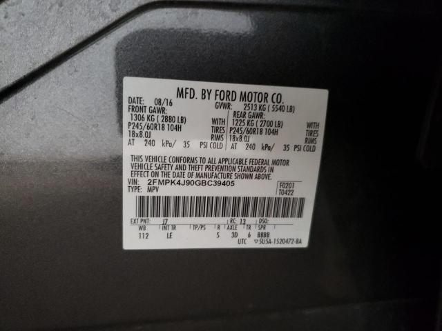 Photo 11 VIN: 2FMPK4J90GBC39405 - FORD EDGE 