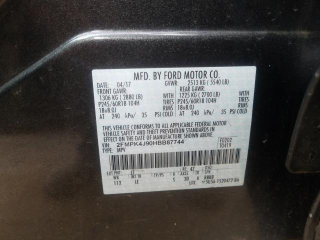 Photo 9 VIN: 2FMPK4J90HBB87744 - FORD EDGE 