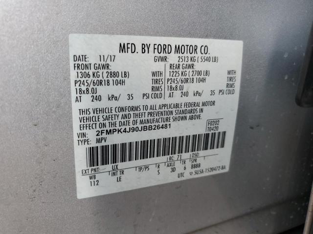 Photo 12 VIN: 2FMPK4J90JBB26481 - FORD EDGE 