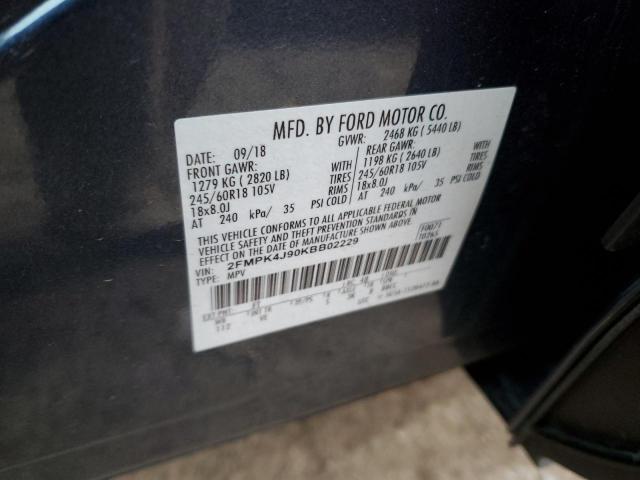 Photo 12 VIN: 2FMPK4J90KBB02229 - FORD EDGE SEL 