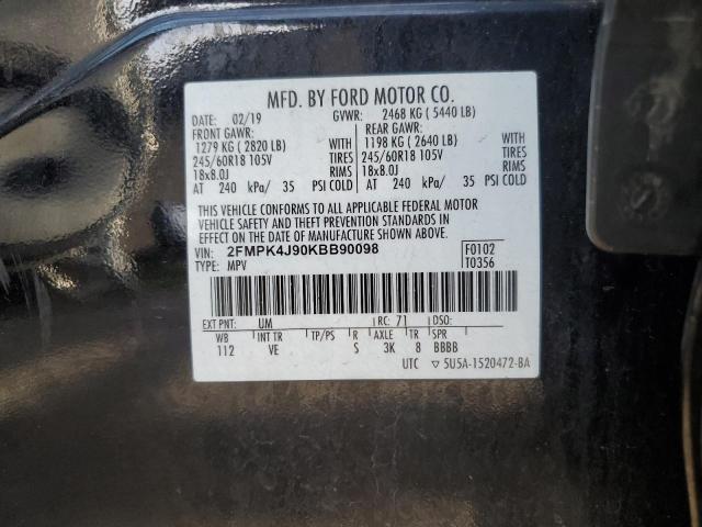 Photo 12 VIN: 2FMPK4J90KBB90098 - FORD EDGE 