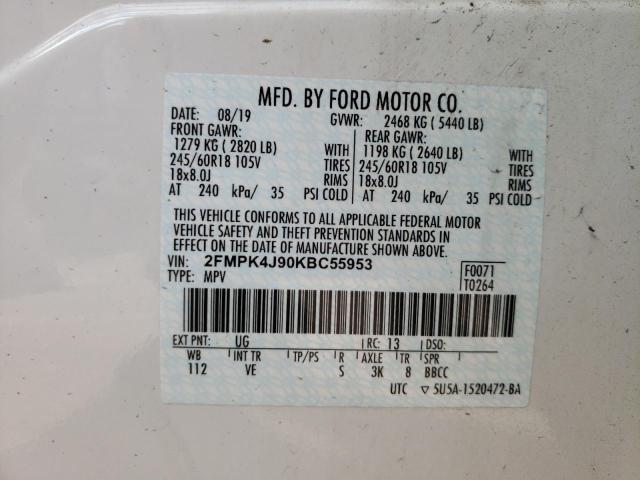 Photo 9 VIN: 2FMPK4J90KBC55953 - FORD EDGE SEL 