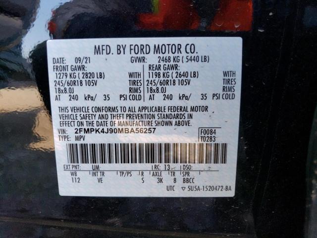 Photo 12 VIN: 2FMPK4J90MBA56257 - FORD EDGE SEL 