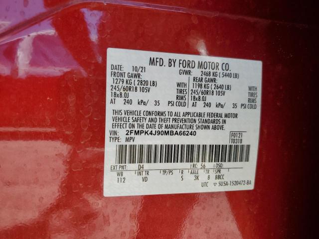 Photo 12 VIN: 2FMPK4J90MBA66240 - FORD EDGE SEL 