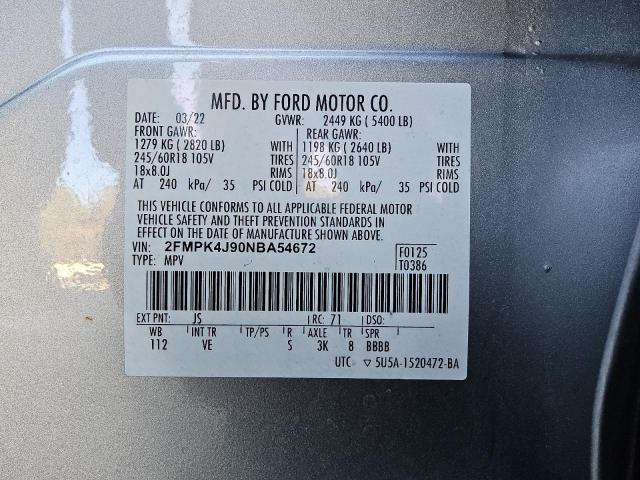 Photo 13 VIN: 2FMPK4J90NBA54672 - FORD EDGE SEL 