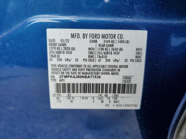 Photo 12 VIN: 2FMPK4J90NBA71536 - FORD EDGE SEL 