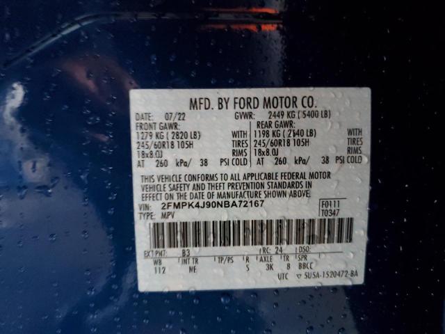 Photo 9 VIN: 2FMPK4J90NBA72167 - FORD EDGE SEL 