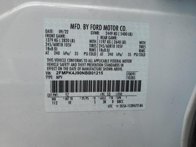 Photo 12 VIN: 2FMPK4J90NBB01215 - FORD EDGE SEL 