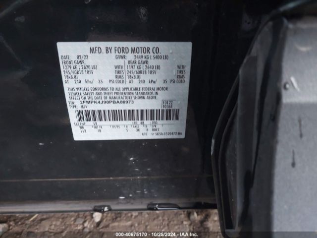 Photo 8 VIN: 2FMPK4J90PBA08973 - FORD EDGE 