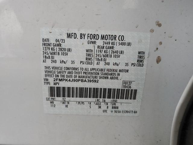 Photo 12 VIN: 2FMPK4J90PBA39592 - FORD EDGE SEL 