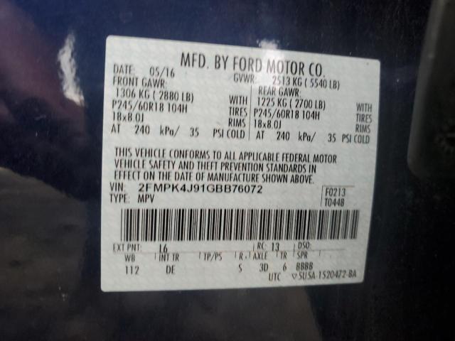 Photo 12 VIN: 2FMPK4J91GBB76072 - FORD EDGE SEL 